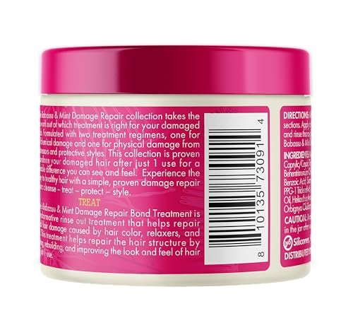 Mielle Organics Babassu & Mint Damage Repair Bond Treatment for Chemical and Heat Damaged Hair, 5.5 oz Avelisse