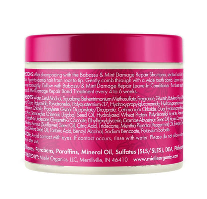 Mielle Organics Babassu & Mint Damage Repair Bond Treatment for Chemical and Heat Damaged Hair, 5.5 oz Avelisse