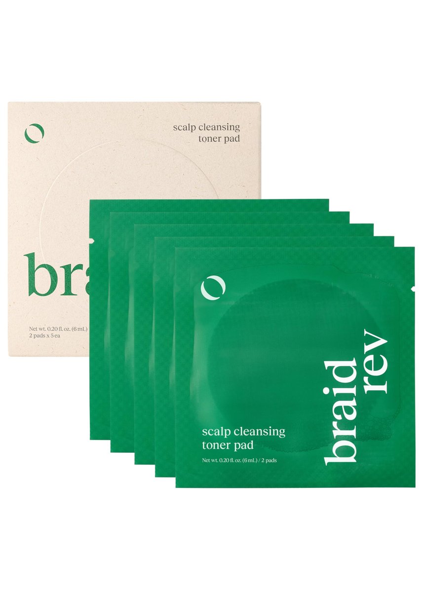 Bephor Braid Rev Scalp Cleansing Toner Pad – Korean Scalp Treatment with Apple Cider Vinegar, No-Rinse, Itchy Relief, Moisturizing, Travel Kit (5 Sheets) Avelisse