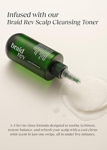 Bephor Braid Rev Scalp Cleansing Toner Pad – Korean Scalp Treatment with Apple Cider Vinegar, No-Rinse, Itchy Relief, Moisturizing, Travel Kit (5 Sheets) Avelisse