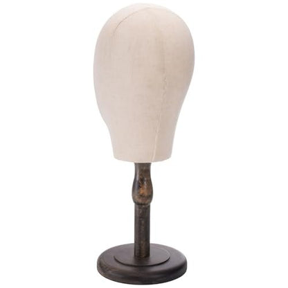 Peohud 21 Inch Mannequin Head - Canvas Wig Stand with Wood Base for Hats, Caps, and Wig Display Avelisse