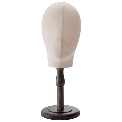 Peohud 21 Inch Mannequin Head - Canvas Wig Stand with Wood Base for Hats, Caps, and Wig Display Avelisse