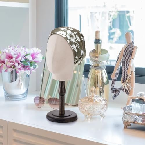 Peohud 21 Inch Mannequin Head - Canvas Wig Stand with Wood Base for Hats, Caps, and Wig Display Avelisse
