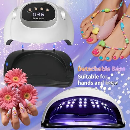 DMJWAN 320W UV LED Nail Lamp with 72 Beads, Professional Nail Dryer for Gel Polish with Auto Sensor & 4 Timers