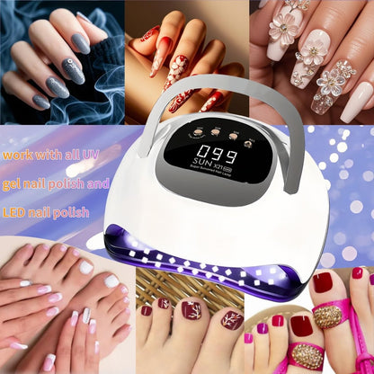 DMJWAN 320W UV LED Nail Lamp with 72 Beads, Professional Nail Dryer for Gel Polish with Auto Sensor & 4 Timers