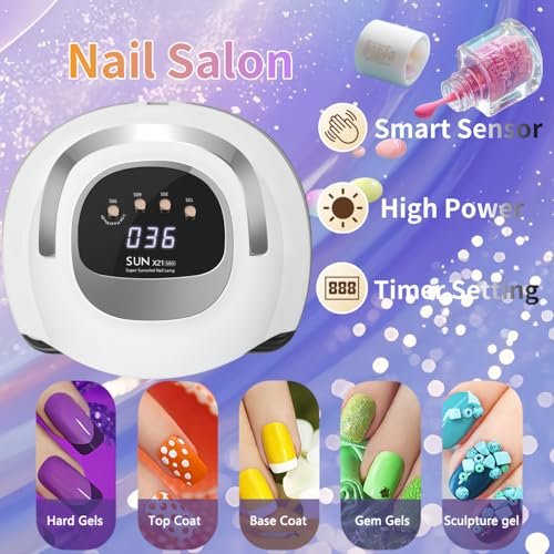 DMJWAN 320W UV LED Nail Lamp with 72 Beads, Professional Nail Dryer for Gel Polish with Auto Sensor & 4 Timers - görsel 14