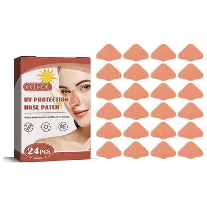 24-Pack Nose Sun Protection Patches - UV Blocking Nose Guard for Outdoor Sports, Golf, Hiking – Gentle & Painless Removal