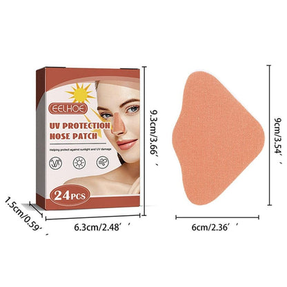 24-Pack Nose Sun Protection Patches - UV Blocking Nose Guard for Outdoor Sports, Golf, Hiking – Gentle & Painless Removal