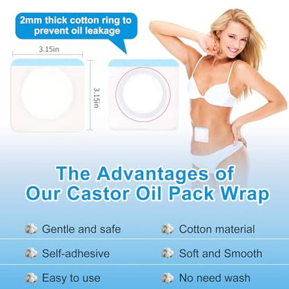 60pcs Castor Oil Pack Patches for Belly Button – Skin Care & Maternity Support