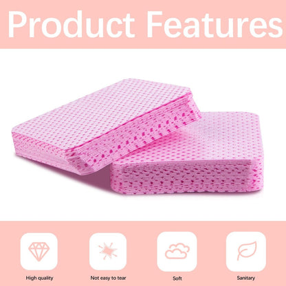 1500Pcs Lint Free Nail Wipes - Pink No Lint Nail Wipes for Gel Nails, Polish Remover, Eyelash Extensions & Cleaning Pads