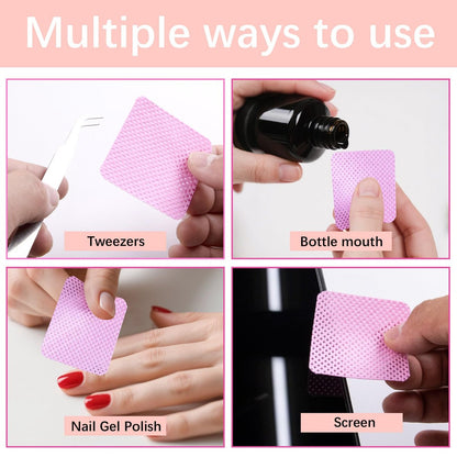 1500Pcs Lint Free Nail Wipes - Pink No Lint Nail Wipes for Gel Nails, Polish Remover, Eyelash Extensions & Cleaning Pads