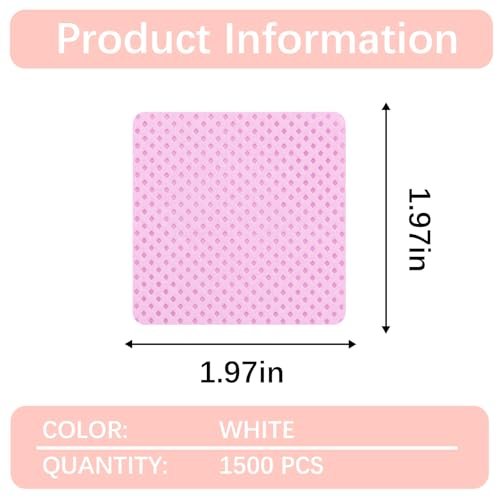 1500Pcs Lint Free Nail Wipes - Pink No Lint Nail Wipes for Gel Nails, Polish Remover, Eyelash Extensions & Cleaning Pads - görsel 4