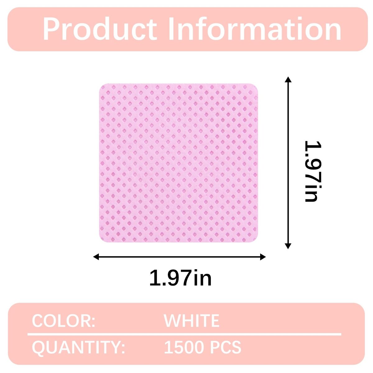 1500Pcs Lint Free Nail Wipes - Pink No Lint Nail Wipes for Gel Nails, Polish Remover, Eyelash Extensions & Cleaning Pads - görsel 3