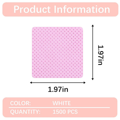 1500Pcs Lint Free Nail Wipes - Pink No Lint Nail Wipes for Gel Nails, Polish Remover, Eyelash Extensions & Cleaning Pads