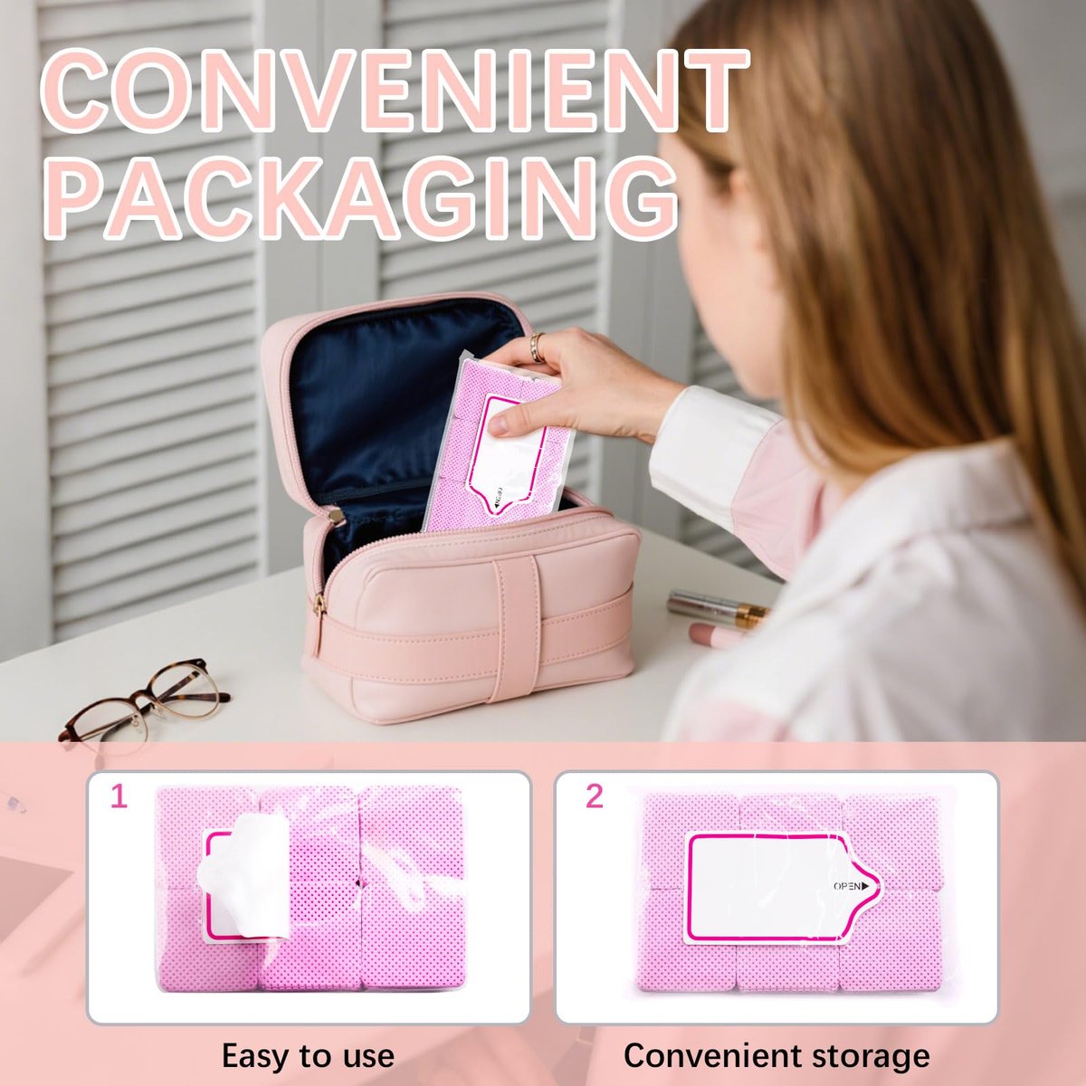 1500Pcs Lint Free Nail Wipes - Pink No Lint Nail Wipes for Gel Nails, Polish Remover, Eyelash Extensions & Cleaning Pads - görsel 5