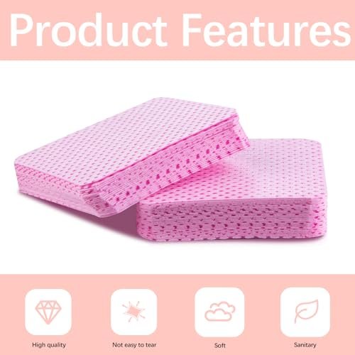 1500Pcs Lint Free Nail Wipes - Pink No Lint Nail Wipes for Gel Nails, Polish Remover, Eyelash Extensions & Cleaning Pads - görsel 8