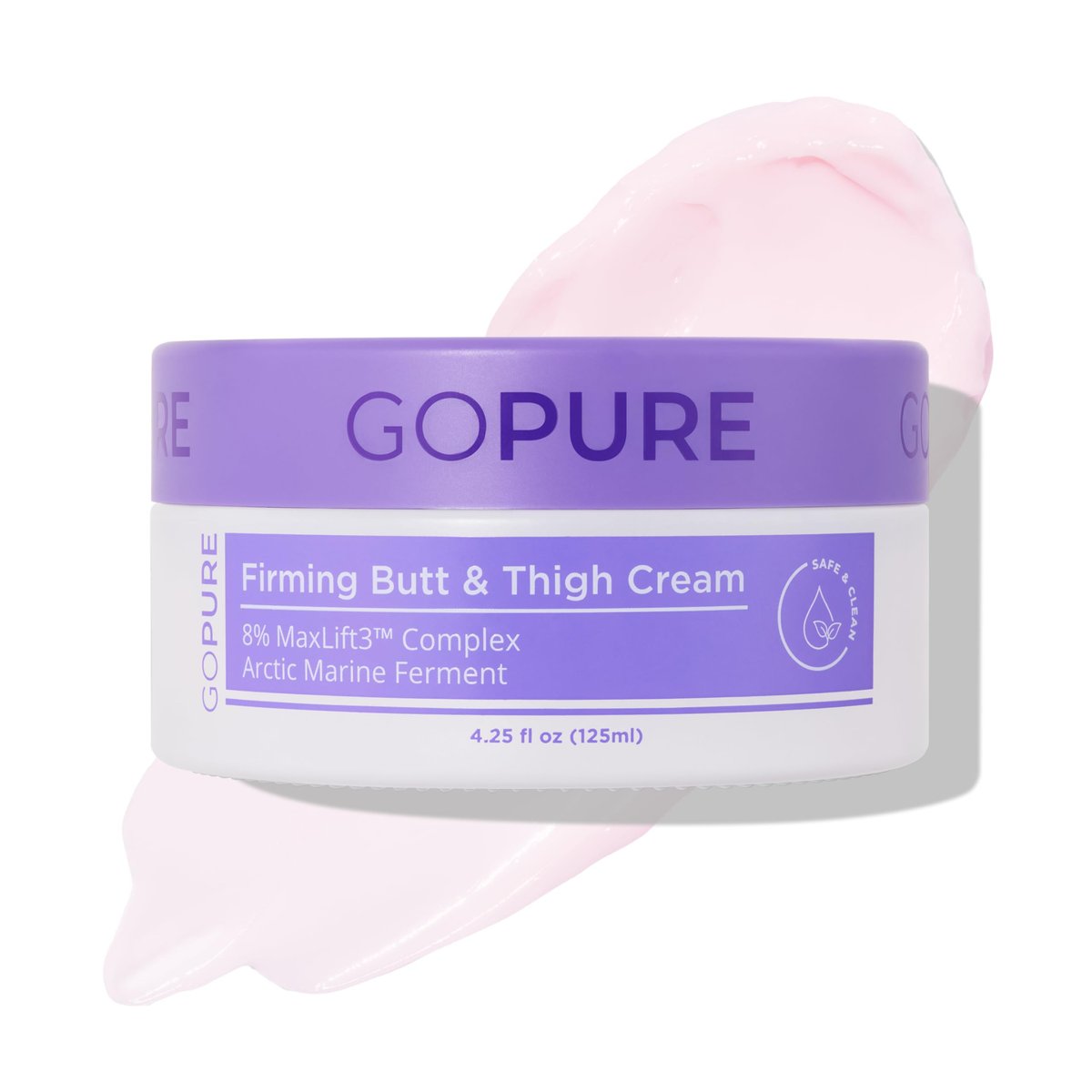 goPure Firming Butt & Thigh Cream - Skin Tightening Cream with 8% MaxLift3 Complex, Visibly Smooths Stretch Marks & Cellulite, Clinically Tested Avelisse