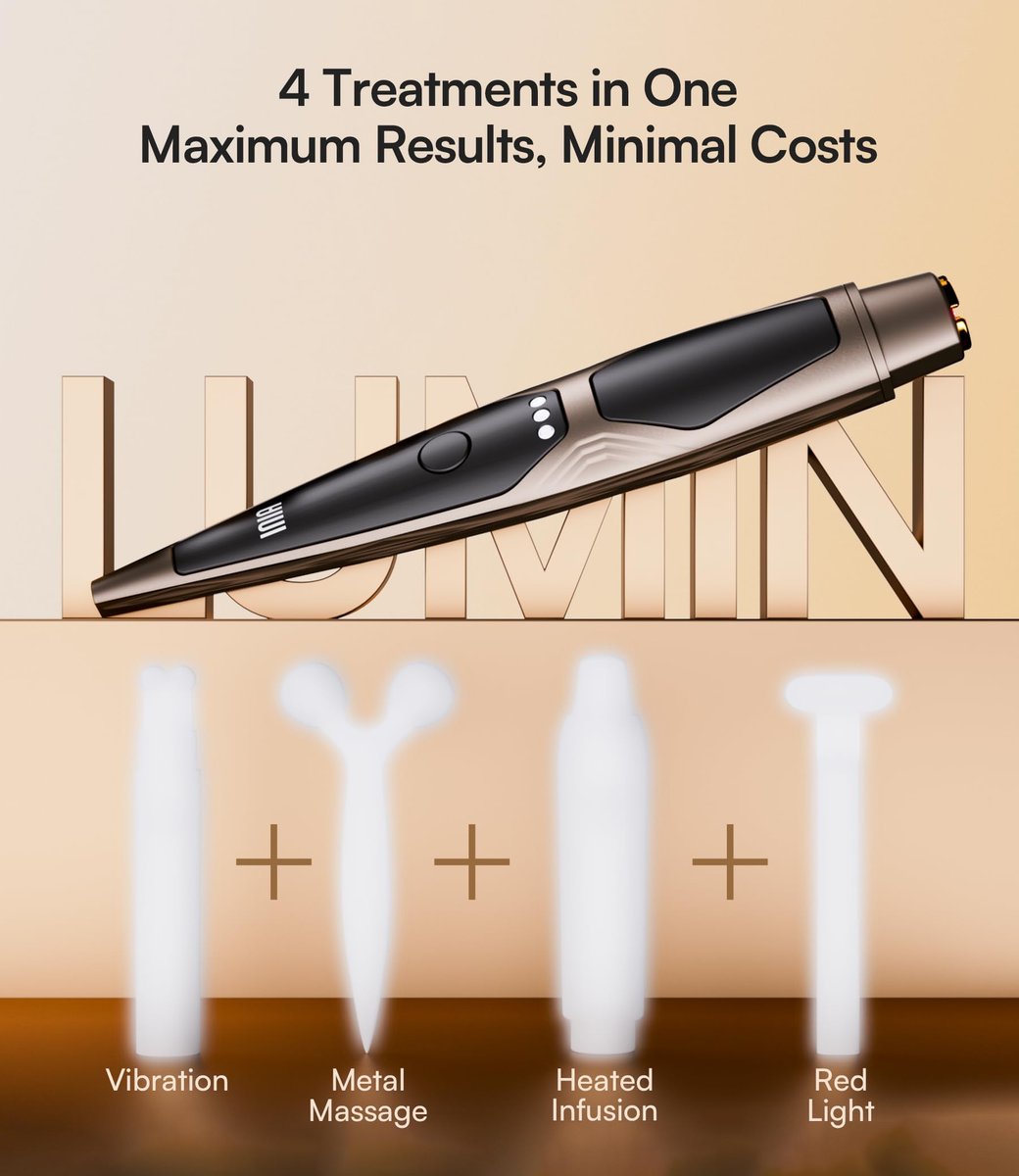 INIA 4-in-1 Eye Massager Tool – Under Eye Red Light Therapy, Heat & Vibration for Dark Circles, Puffiness & Skin Firming Avelisse