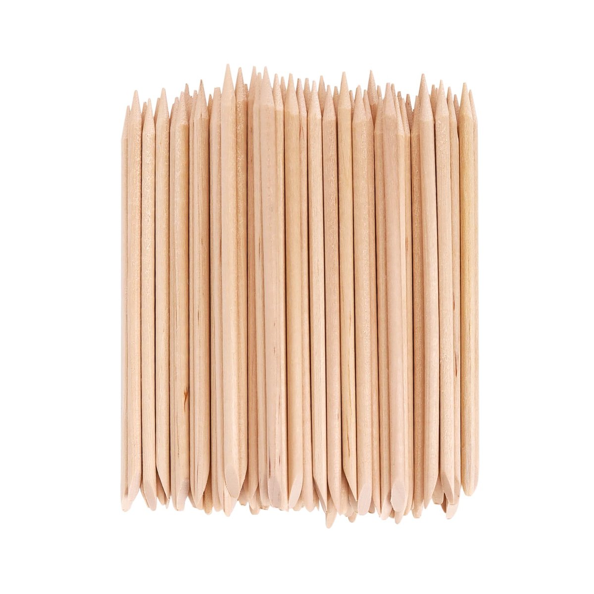 100PCS Orange Wood Nail Sticks, 4.5 Inch Wooden Cuticle Pusher and Remover Set, Dual-Headed Manicure Tools for Home and Salon - görsel 1