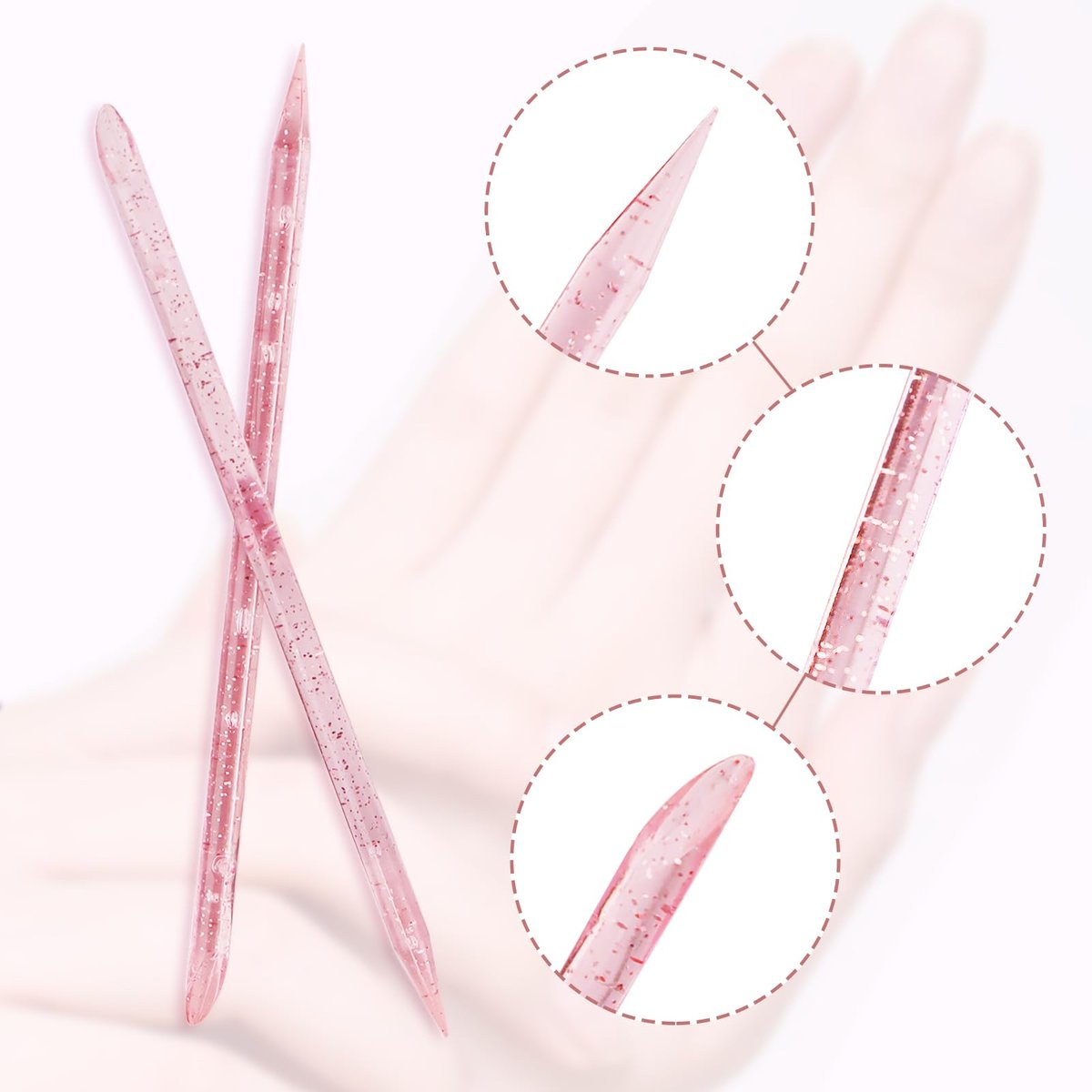 100PCS Disposable Cuticle Sticks for Nails - Double Sided Cuticle Pusher, Manicure & Pedicure Tool for Fingernail Cleaning - görsel 5