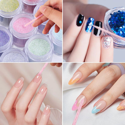 100PCS Disposable Cuticle Sticks for Nails - Double Sided Cuticle Pusher, Manicure & Pedicure Tool for Fingernail Cleaning