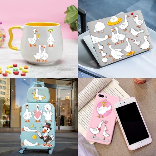96PCS Silly Goose Temporary Tattoos - Pre-Cut Funny Farm Animal Party Favors, 1st Birthday Decor, Cute Geese & Duck Meme Stickers for Kids, Boys, Girls, School Prizes - görsel 14