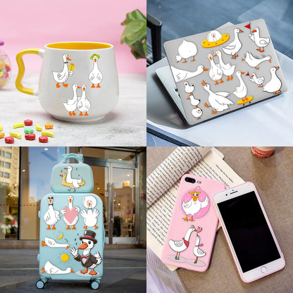 96PCS Silly Goose Temporary Tattoos - Pre-Cut Funny Farm Animal Party Favors, 1st Birthday Decor, Cute Geese & Duck Meme Stickers for Kids, Boys, Girls, School Prizes
