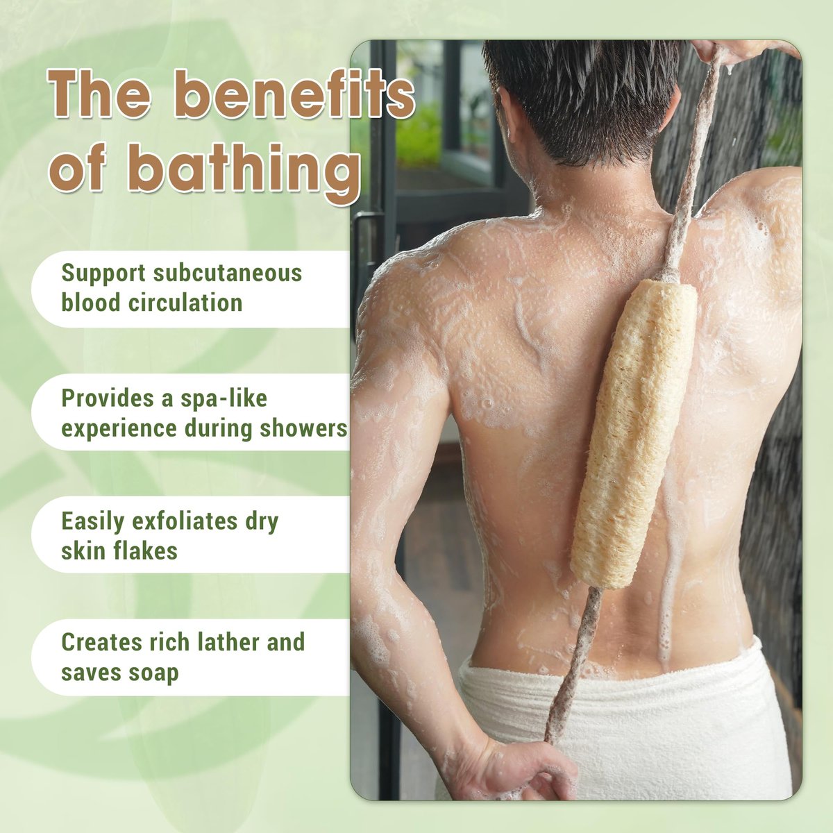 Herbvian Vietnamese Natural Loofah Back Scrubber - 100% Plant-Based Exfoliation Shower Sponge, Handcrafted Whole Loofah Gourd with Jute Fiber Handle, Suitable for Men & Women (1-Pack) Avelisse