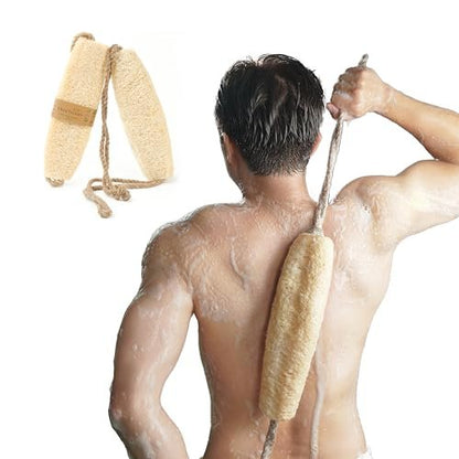 Herbvian Vietnamese Natural Loofah Back Scrubber - 100% Plant-Based Exfoliation Shower Sponge, Handcrafted Whole Loofah Gourd with Jute Fiber Handle, Suitable for Men & Women (1-Pack) Avelisse