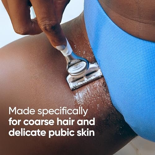 Gillette Venus for Pubic Hair and Skin Shaving Set - Women's Razor with 1 Handle, 2 Blade Refills, and 2-in-1 Cleanser Avelisse