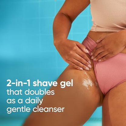 Gillette Venus for Pubic Hair and Skin Shaving Set - Women's Razor with 1 Handle, 2 Blade Refills, and 2-in-1 Cleanser Avelisse