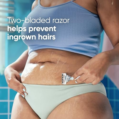Gillette Venus for Pubic Hair and Skin Shaving Set - Women's Razor with 1 Handle, 2 Blade Refills, and 2-in-1 Cleanser Avelisse