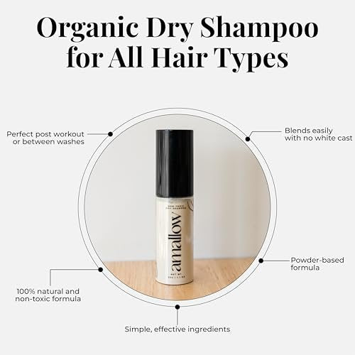 Amallow Non Toxic Dry Shampoo Powder - Organic Ingredients, No Talc, No Aerosol - For Men & Women - Travel Size Avelisse