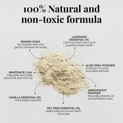 Amallow Non Toxic Dry Shampoo Powder - Organic Ingredients, No Talc, No Aerosol - For Men & Women - Travel Size Avelisse