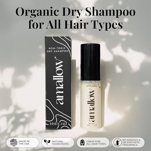 Amallow Non Toxic Dry Shampoo Powder - Organic Ingredients, No Talc, No Aerosol - For Men & Women - Travel Size Avelisse