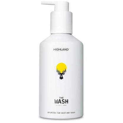 Highland The Wash - Hair & Scalp Shampoo Alternative with Botanicals for Damaged Strands, Restoration & Healthier Hair Growth - Hydrating & Nourishing Cleanser - Wild Mint Sandalwood Scent - 10.1 oz Avelisse