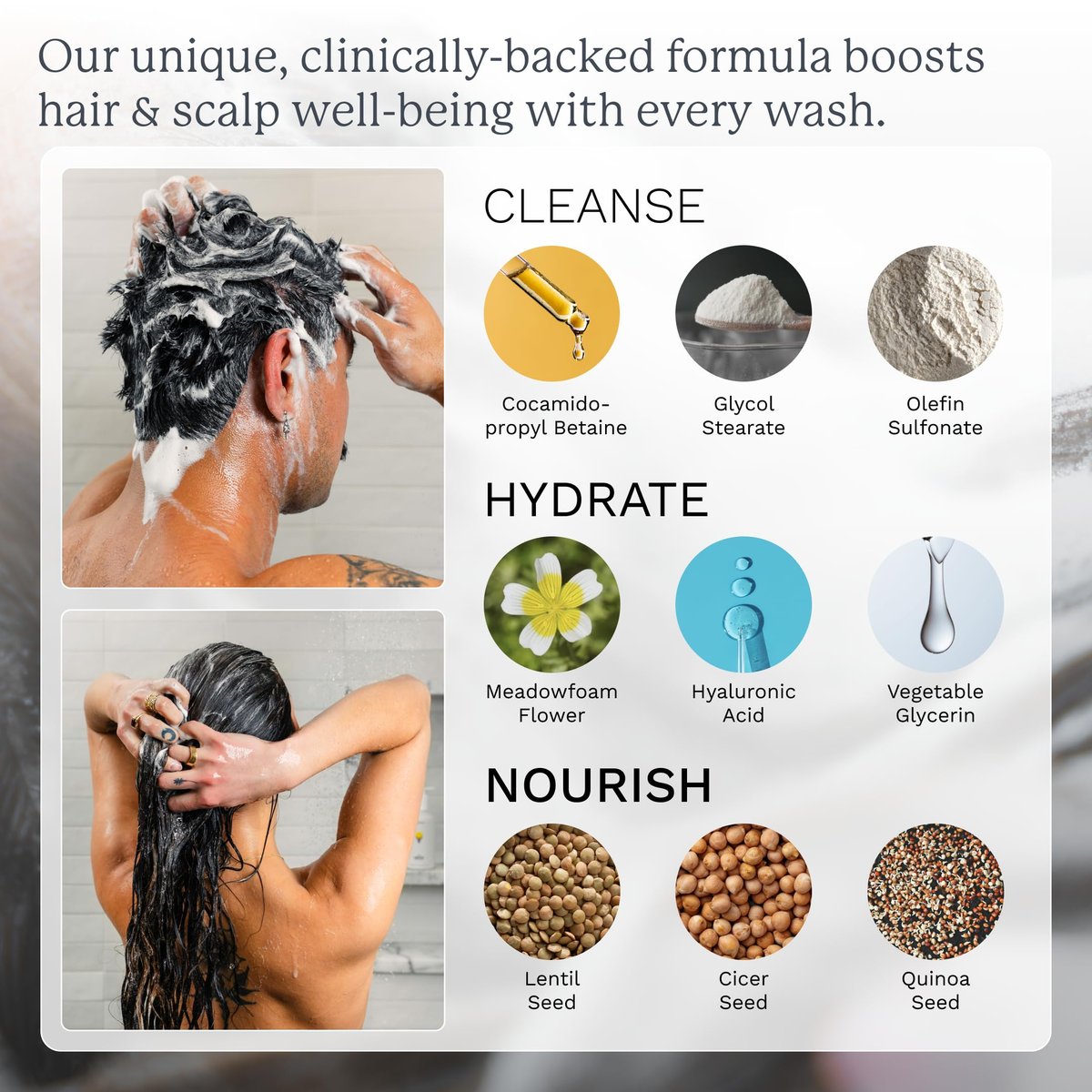 Highland The Wash - Hair & Scalp Shampoo Alternative with Botanicals for Damaged Strands, Restoration & Healthier Hair Growth - Hydrating & Nourishing Cleanser - Wild Mint Sandalwood Scent - 10.1 oz Avelisse