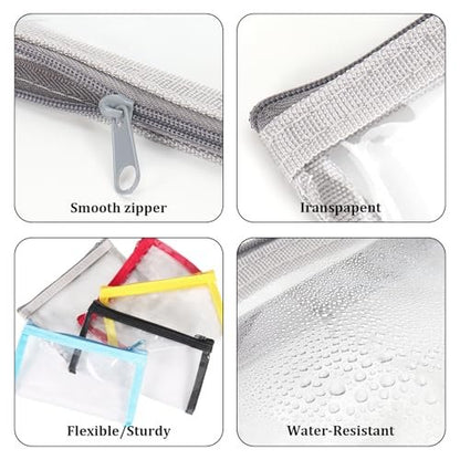 PKRFCJ 5-Pack Small Clear Makeup Bags: Mini Waterproof Cosmetic Pouches for Purse, Travel, and Essentials (6.3x3.5 in, 5 Colors)
