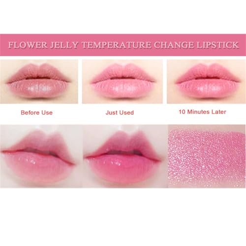 BONNIE CHOICE 6 Pcs Crystal Flower Jelly Lipstick Set - Temperature Change Moisturizing Long Lasting Lip Balm Magic Color Change Lip Gloss Makeup - görsel 6