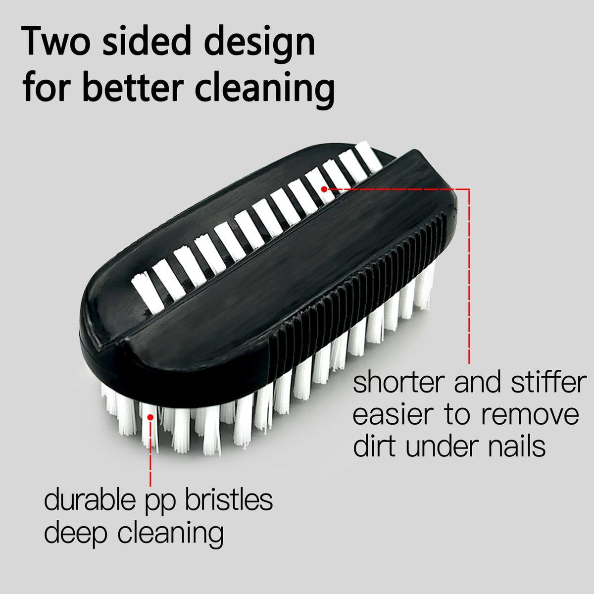 Two-Sided Nail Brush for Cleaning Fingernails - Soft & Stiff Bristles Hand Scrubber for Men, Women, Kids (4 Pack) - görsel 7