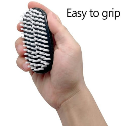 Two-Sided Nail Brush for Cleaning Fingernails - Soft & Stiff Bristles Hand Scrubber for Men, Women, Kids (4 Pack)