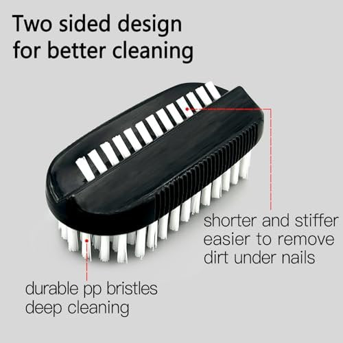 Two-Sided Nail Brush for Cleaning Fingernails - Soft & Stiff Bristles Hand Scrubber for Men, Women, Kids (4 Pack) - görsel 8