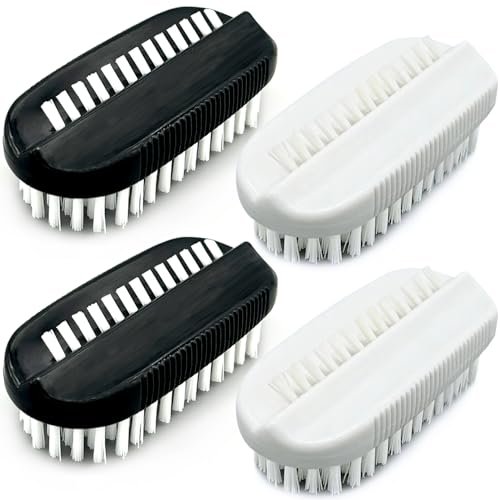 Two-Sided Nail Brush for Cleaning Fingernails - Soft & Stiff Bristles Hand Scrubber for Men, Women, Kids (4 Pack) - görsel 2