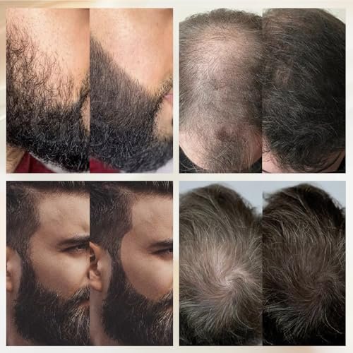 WOZUTUNT Beard Pencil Filler for Men - Waterproof Beard Pen & Brush with Black Hair Fiber Enhancements, Long Lasting Coverage, Natural Finish for Mustache Repair & Shape Enhancement Avelisse