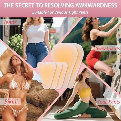 Inefticism 5 Pack Camel Concealer Toe Cover - Invisible No-Bump Silicone Pads for Swimsuits, Leggings & Yoga, Reusable Adhesive Hider for Women (Beige, Medium) - görsel 4