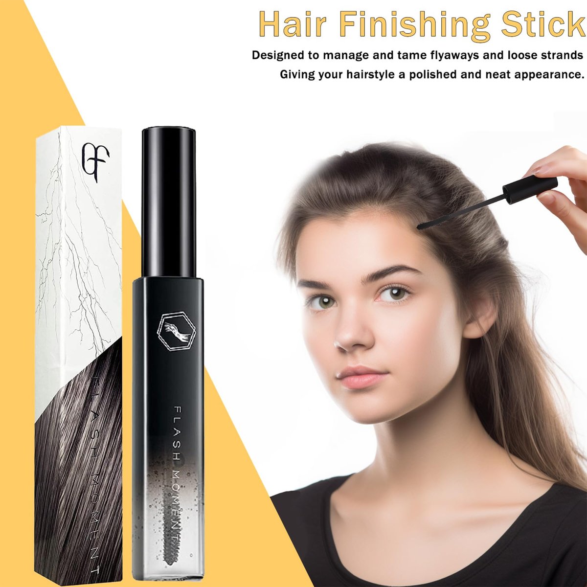 Hair Wax Stick Set for Flyaways Slick Back – Includes Wax Stick for Hair, Slick Back Hair Brush, Hair Finishing Stick – Hair Styling Products for Women, Taming Frizz & Creating Sleek Styles - görsel 13