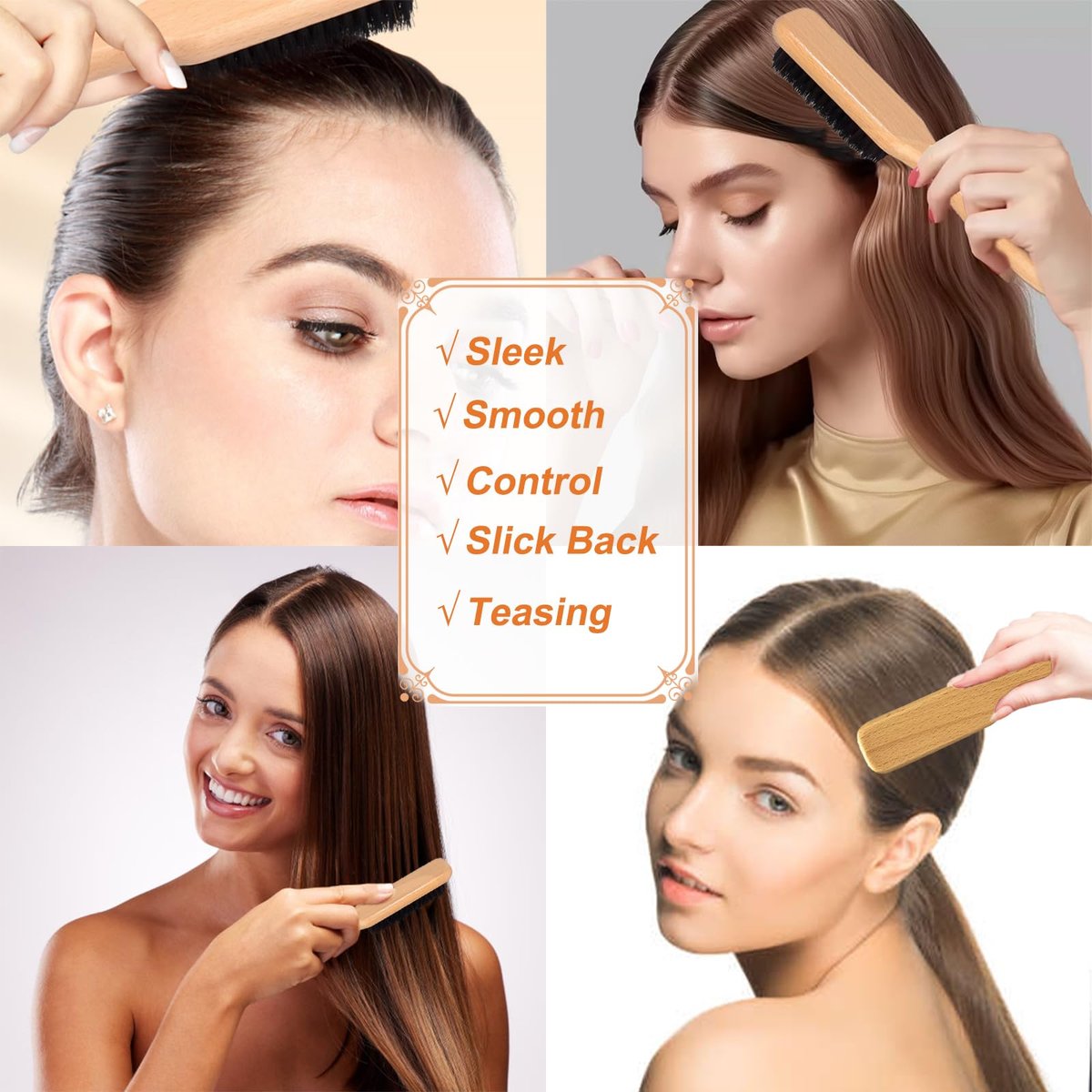 Hair Wax Stick Set for Flyaways Slick Back – Includes Wax Stick for Hair, Slick Back Hair Brush, Hair Finishing Stick – Hair Styling Products for Women, Taming Frizz & Creating Sleek Styles - görsel 11