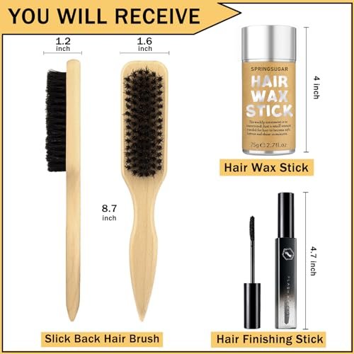 Hair Wax Stick Set for Flyaways Slick Back – Includes Wax Stick for Hair, Slick Back Hair Brush, Hair Finishing Stick – Hair Styling Products for Women, Taming Frizz & Creating Sleek Styles - görsel 4