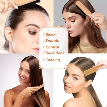 Hair Wax Stick Set for Flyaways Slick Back – Includes Wax Stick for Hair, Slick Back Hair Brush, Hair Finishing Stick – Hair Styling Products for Women, Taming Frizz & Creating Sleek Styles