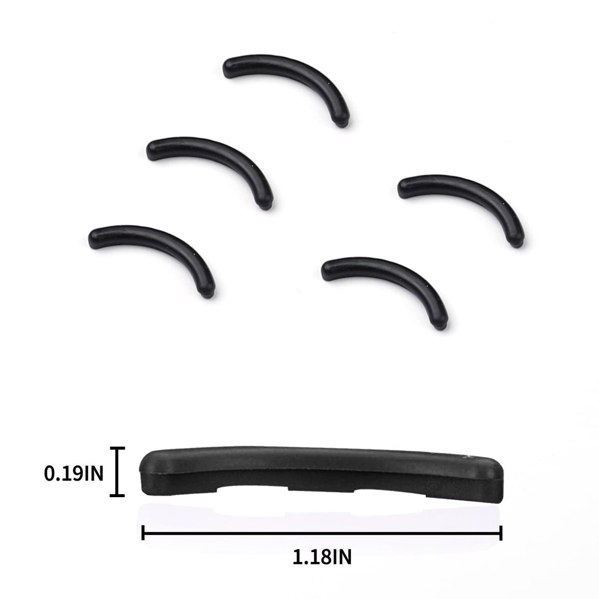48-Pack Eyelash Curler Refill Pads – Silicone Soft Rubber Compatible with Shiseido & Universal Curlers, Black - görsel 14